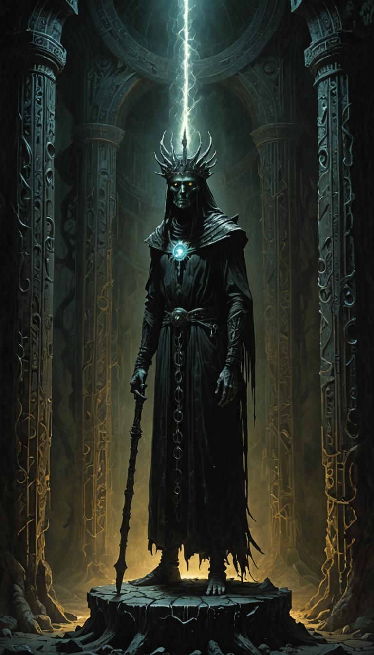 Foras: Dark Occult Art in Beksiński-Giger Style