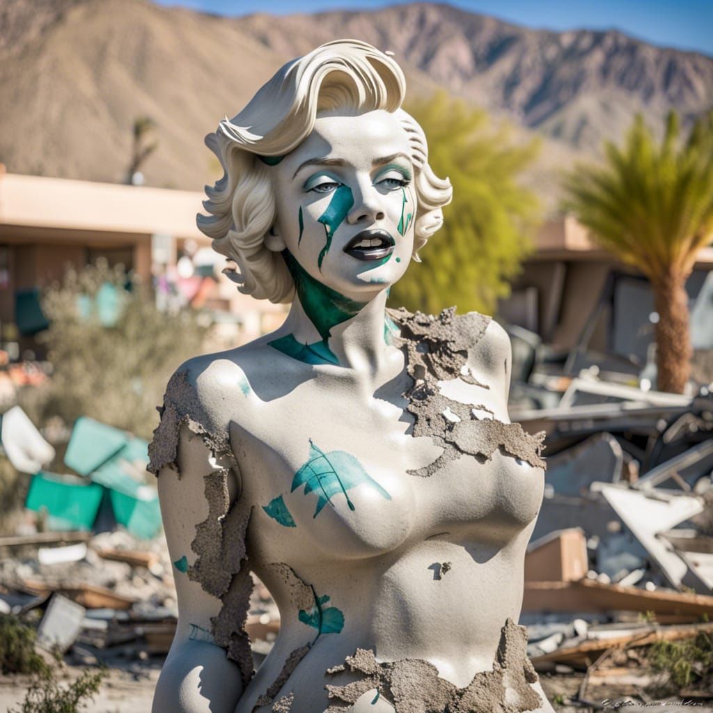 Post-Apocalyptic Marilyn Statue Ruins in Palm Springs