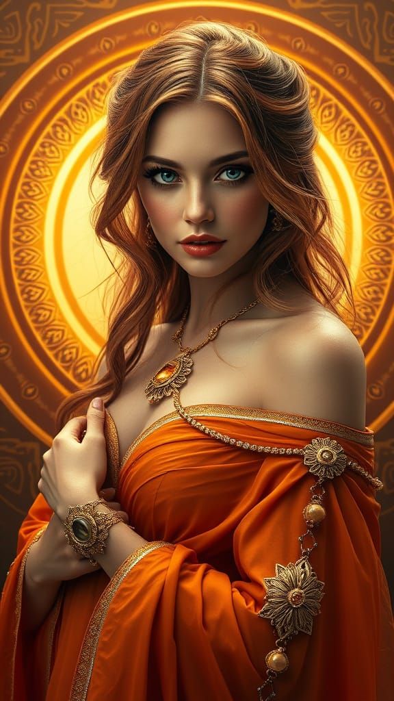 Regal Goddess in Golden Splendor