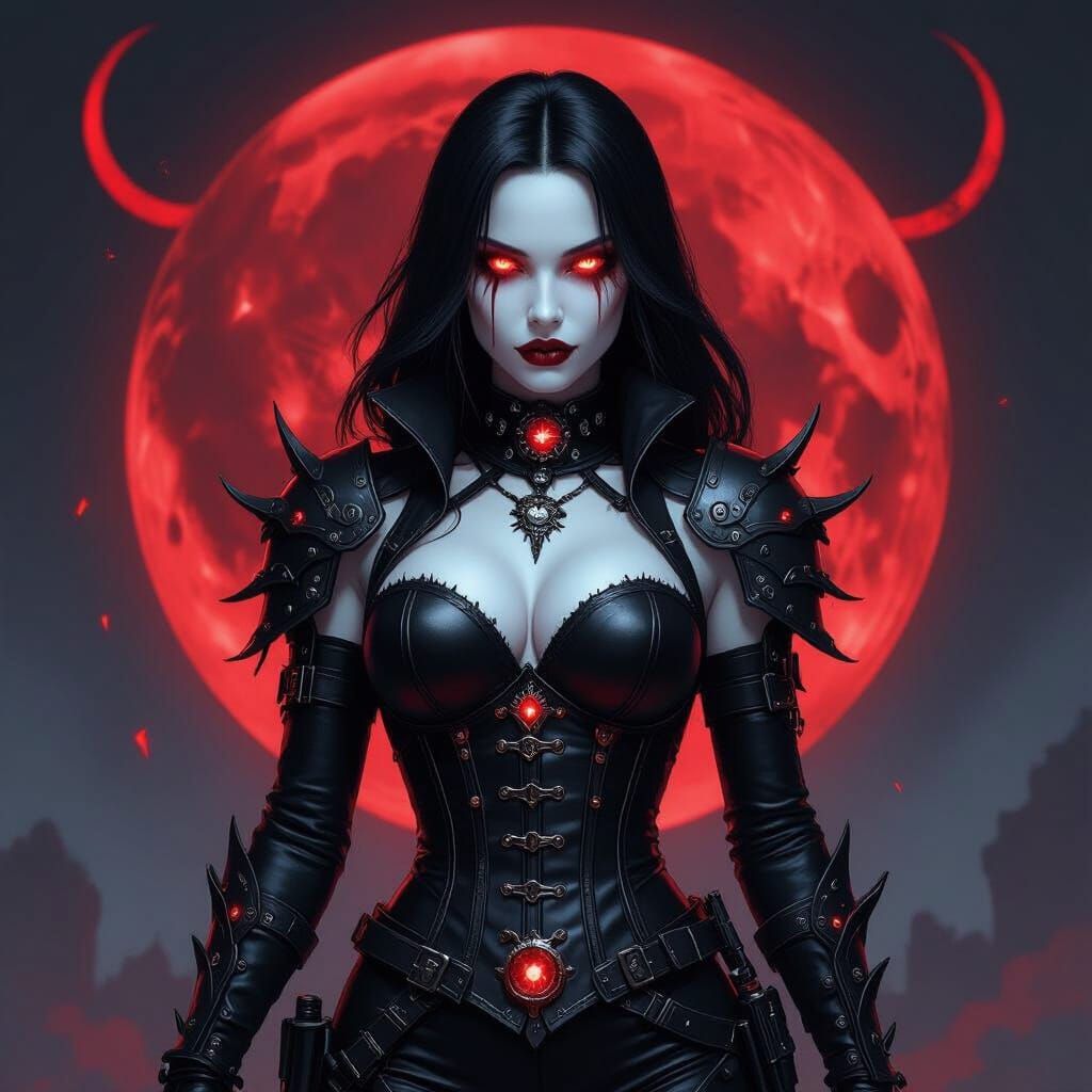 Albino Vampire Warrior in Cybernetic Armor