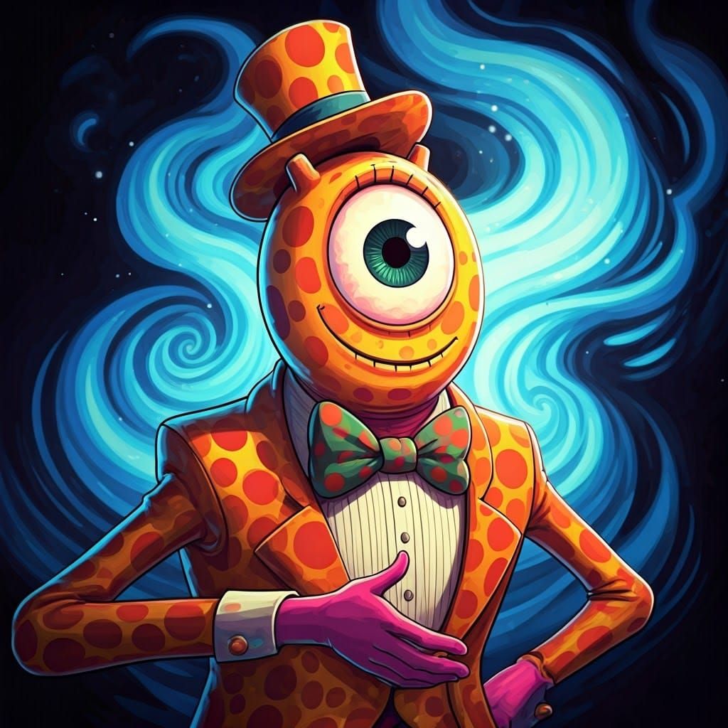 Psychedelic Anime Demon in Yayoi Kusama Style