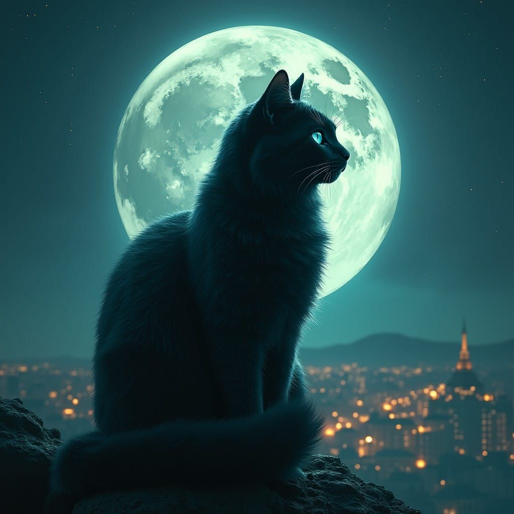 El gato y la luna