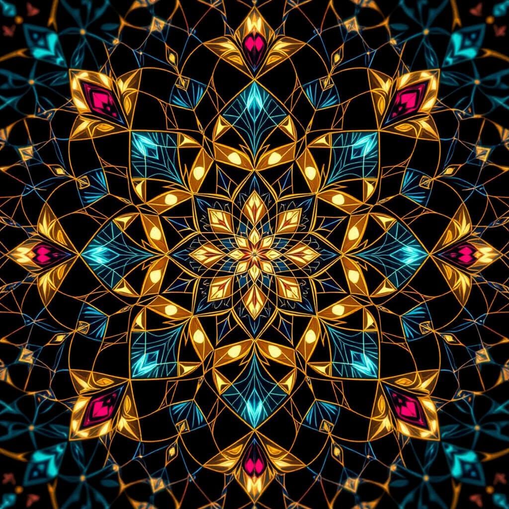 Mesmerizing Geometric Patterns with Gold Accents