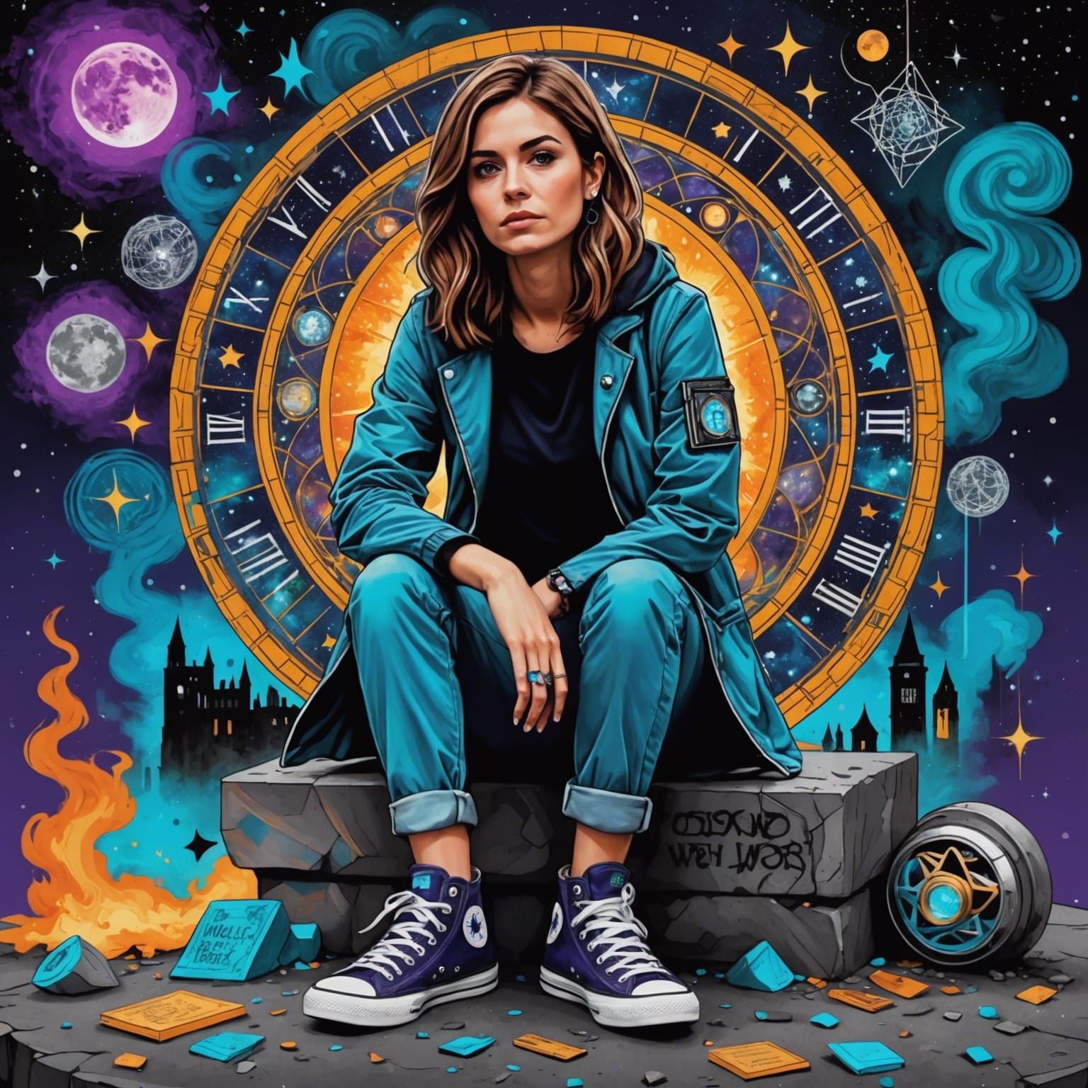 Grief in a Cemetery: a Neo-Impressionistic Scene