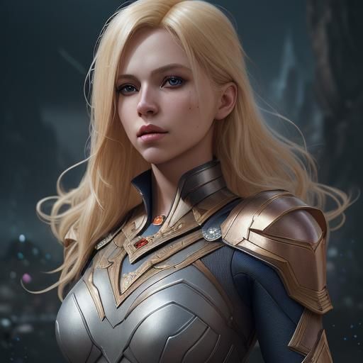 Blonde Superhero: Detailed Fantasy Concept Art