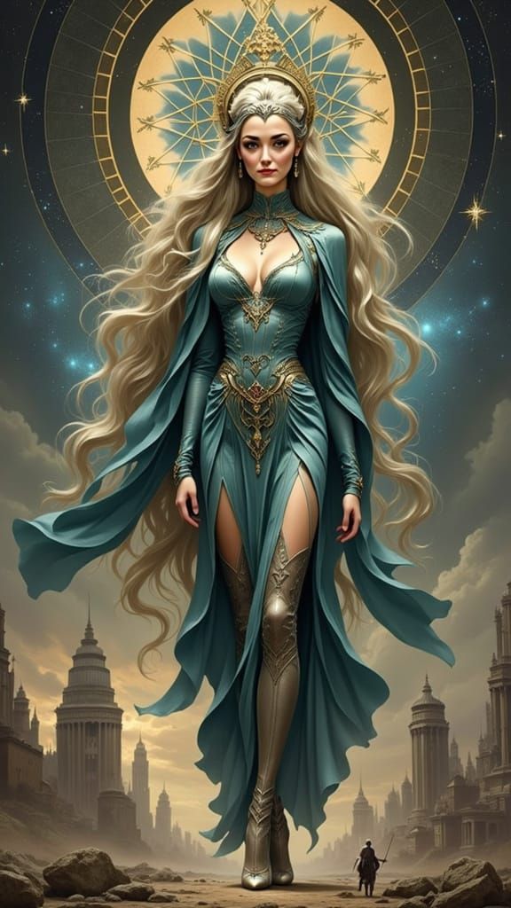 Veiled Embodiment of Symbolism: Cosmic Figure in Glyphs