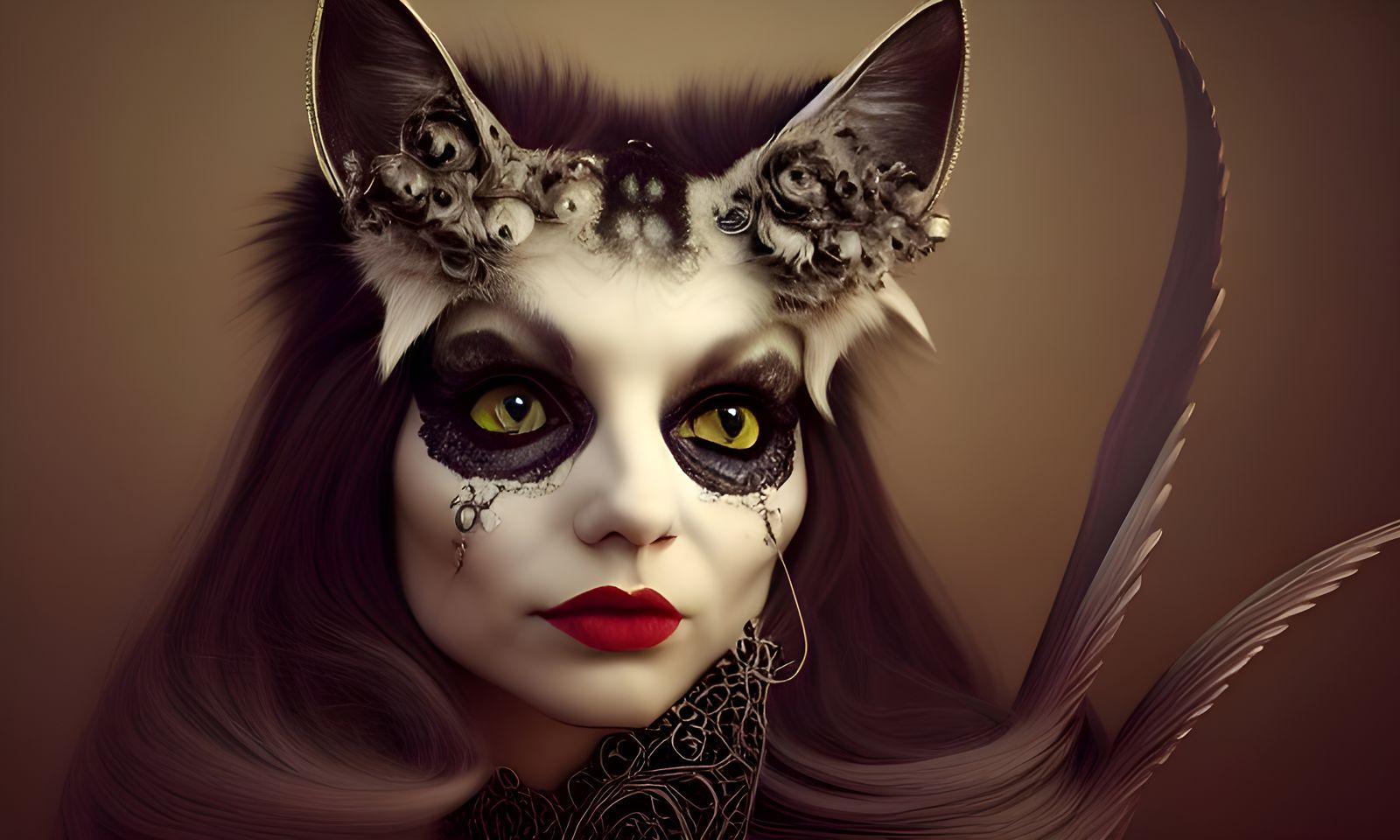 Cat Woman Portrait in Photorealistic Style