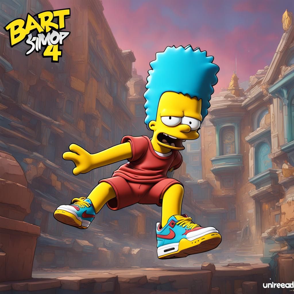 Bart Simpson in Nike Air Jordan 4s