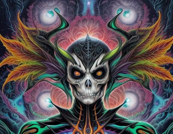 Lovecraftian Horror Creature Close-Up in Watercolor Style