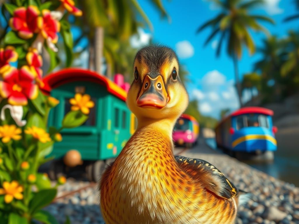 Train in Vibrant Fantasy Landscape