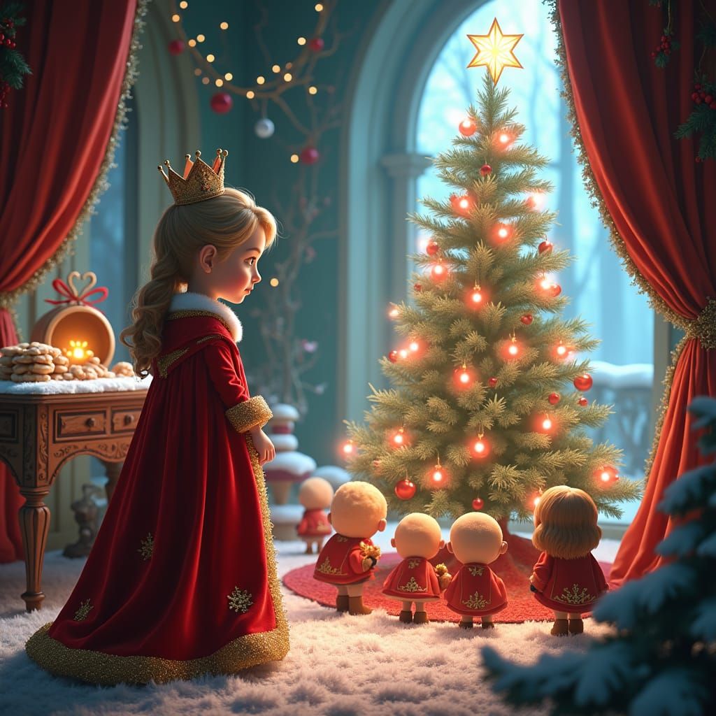 Princess Anya Decorates Christmas Tree in Snow Globe Chamber