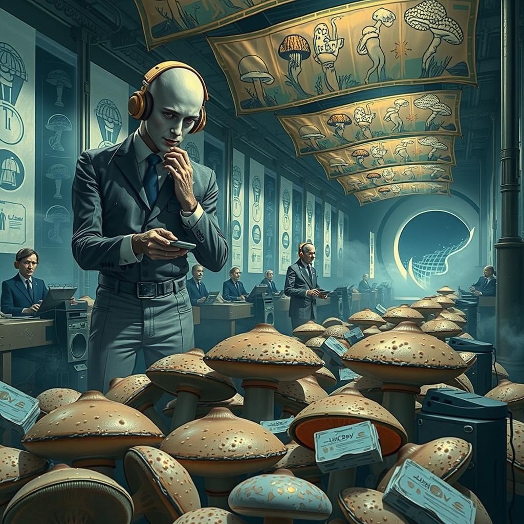 Counting Colossal Mushrooms in Dreamlike Pop Surrealism