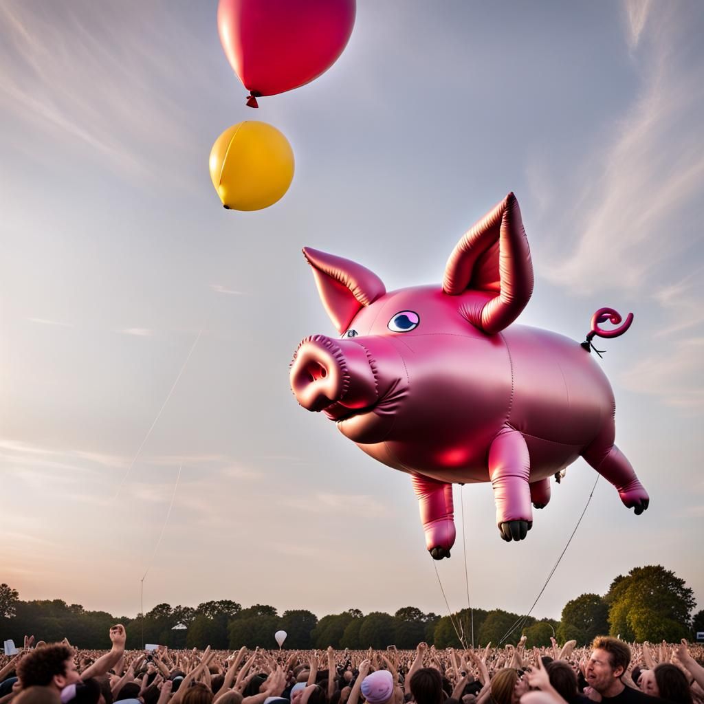 Pig Balloon Animal Flies Over Pink Floyd