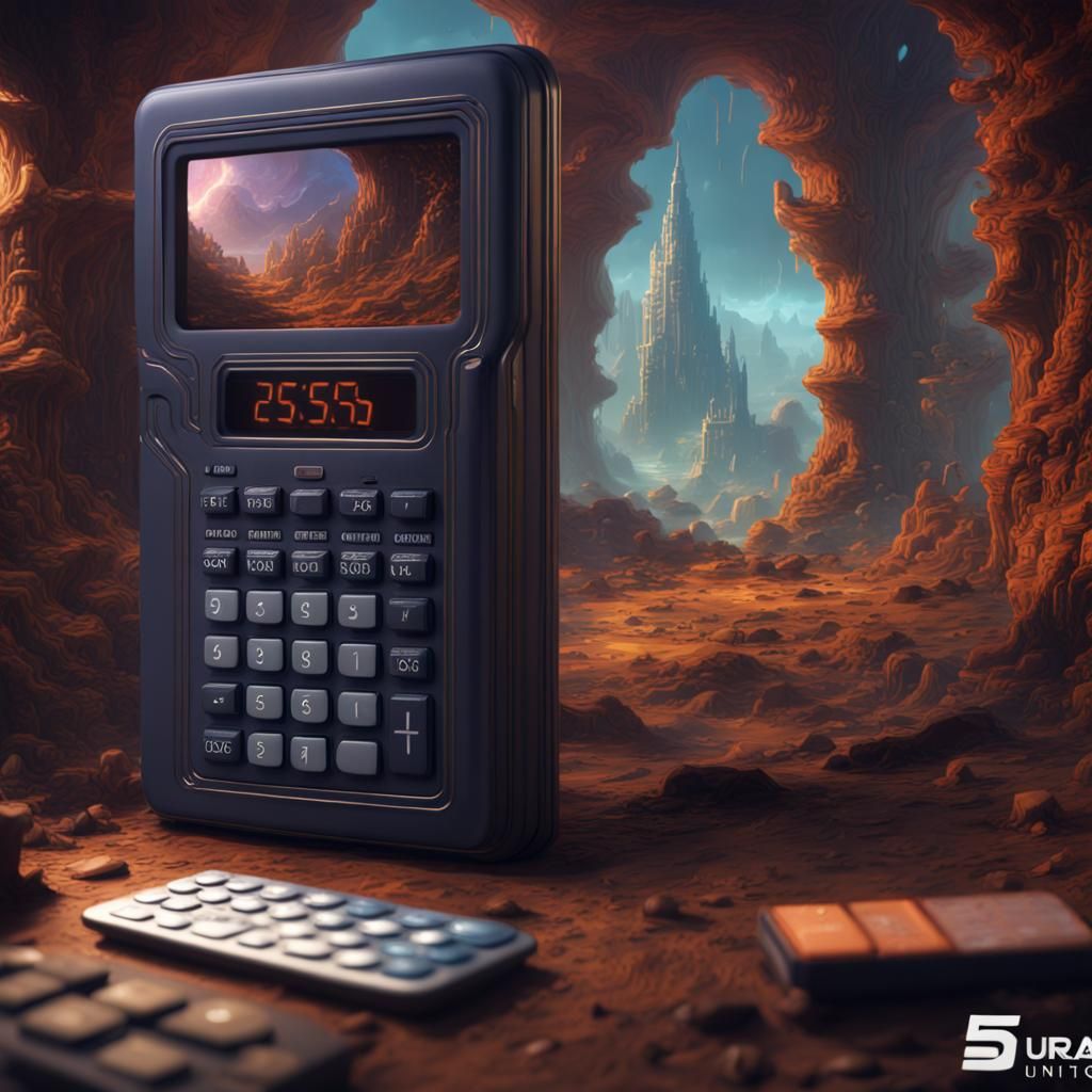 Fantastical Calculator Background in Detailed Matte Painting