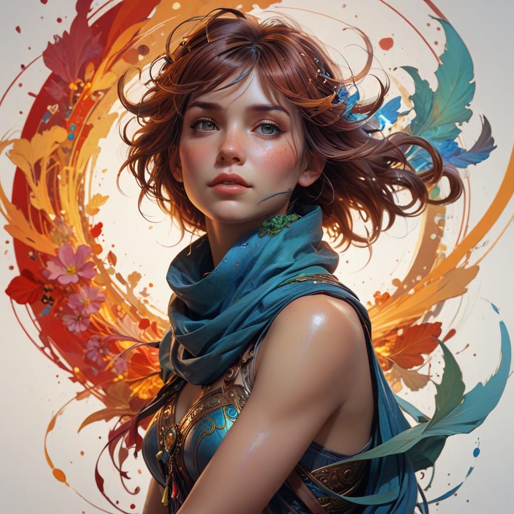 Surreal Goddess in Triadic Colors