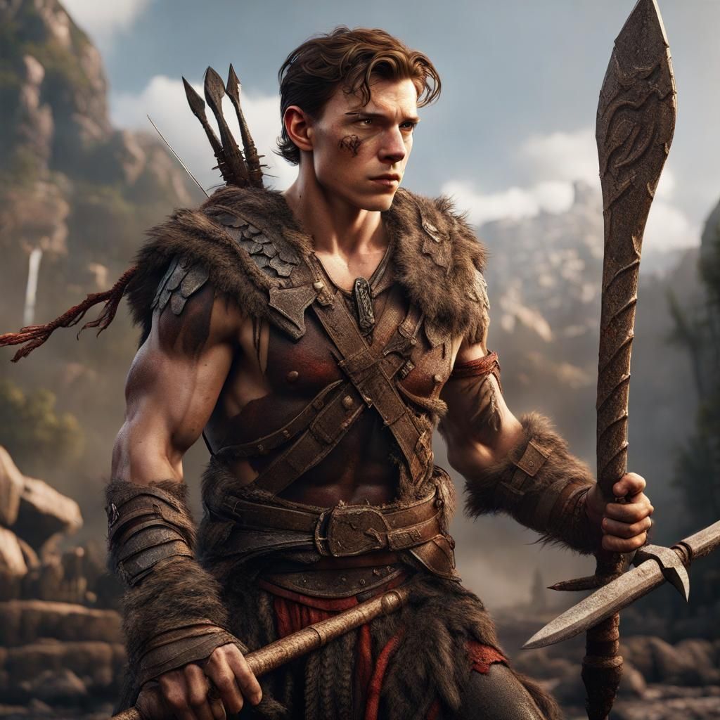 Barbarian Warrior Matte Painting in Deep Color