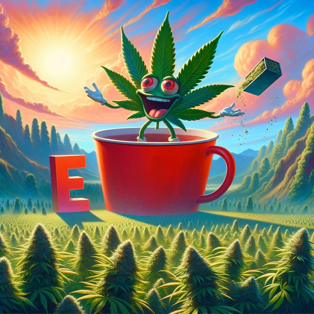 Happy Cannabis Leaf Emerges in Digital Matte Painting