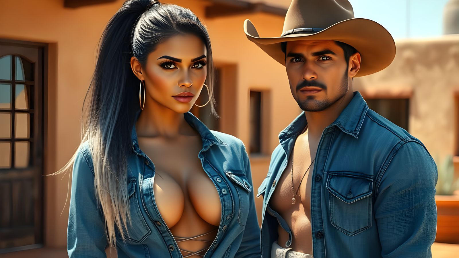 Greek Goddess Meets Cowboy in Southwestern Ranch Setting