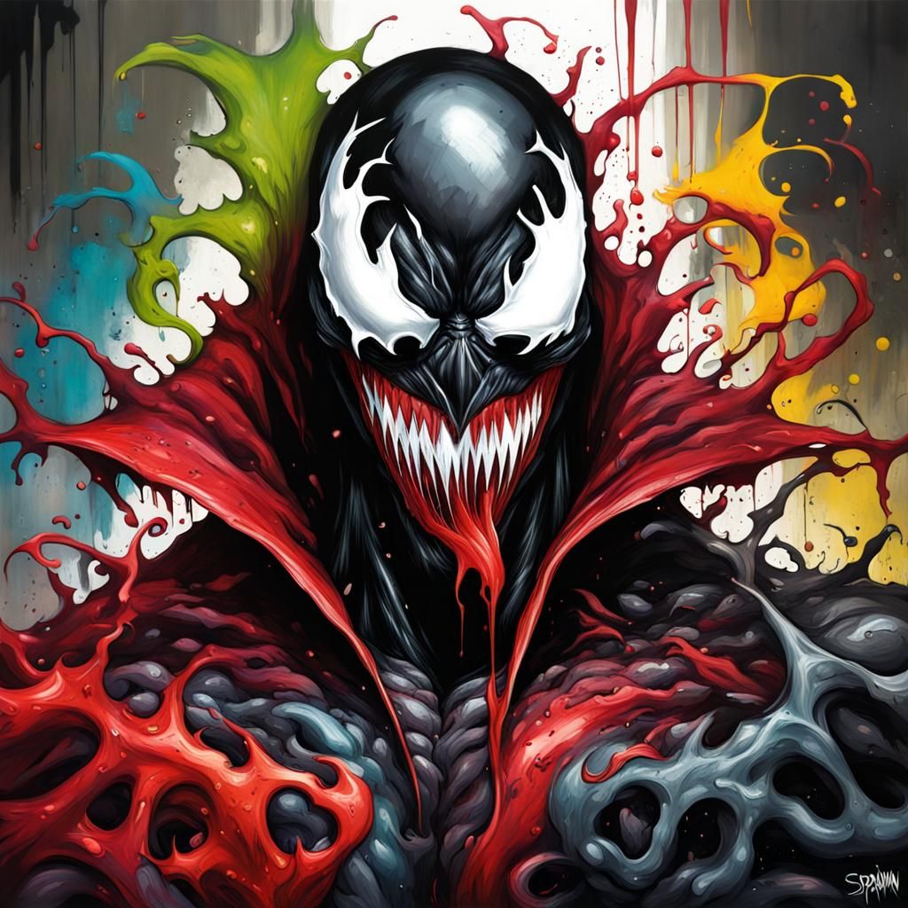 Spawn and Venom Graffiti Splash Art