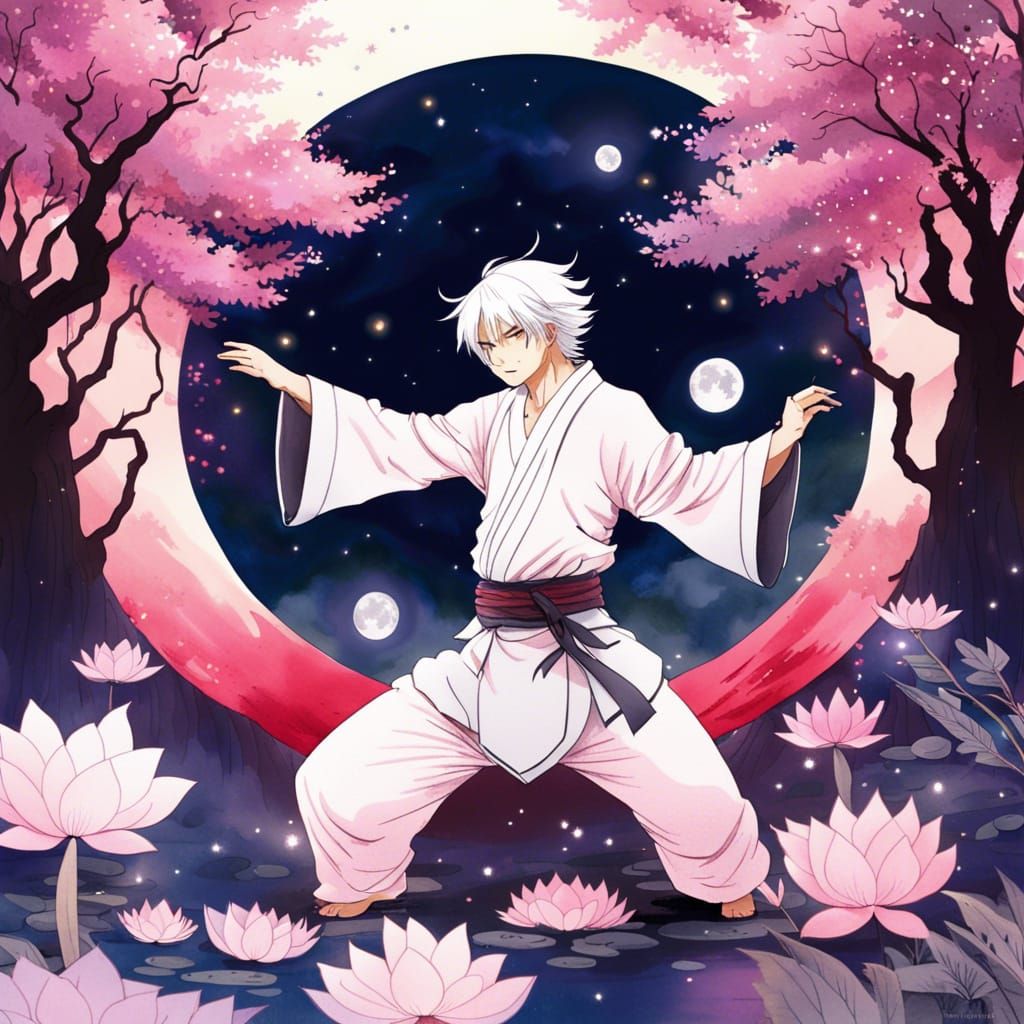 Ethereal Forest Tai Chi Master in Anime Style