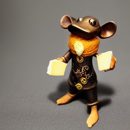 Steampunk Mouse with Cheese