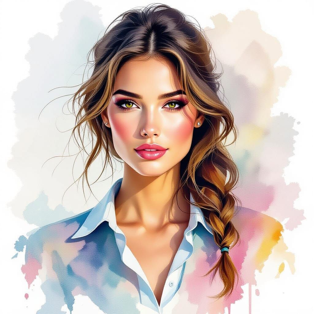 Ethereal Watercolor Portrait Blending Haenraets and Griffith...