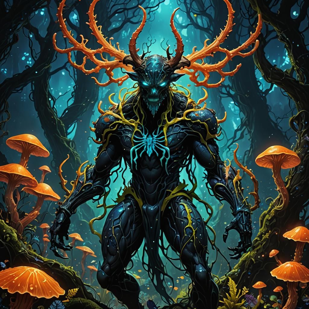 Bioluminescent Fungus Symbiote Nature God