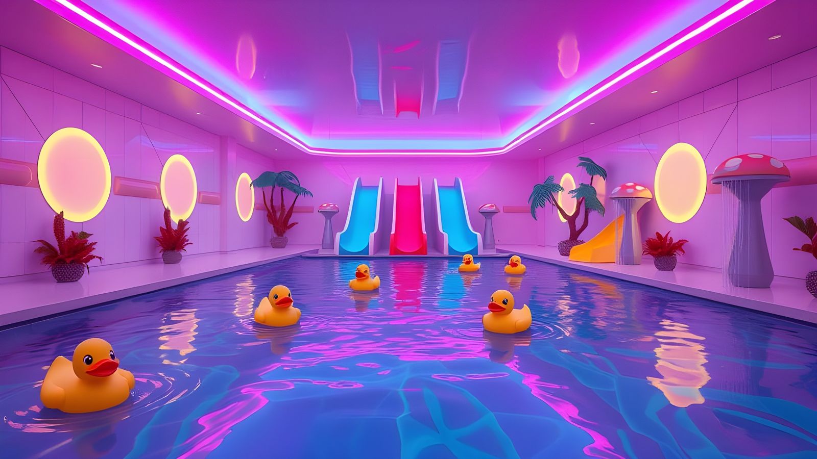 Vaporwave Dreamscape of Retro-Futuristic Liminal Space