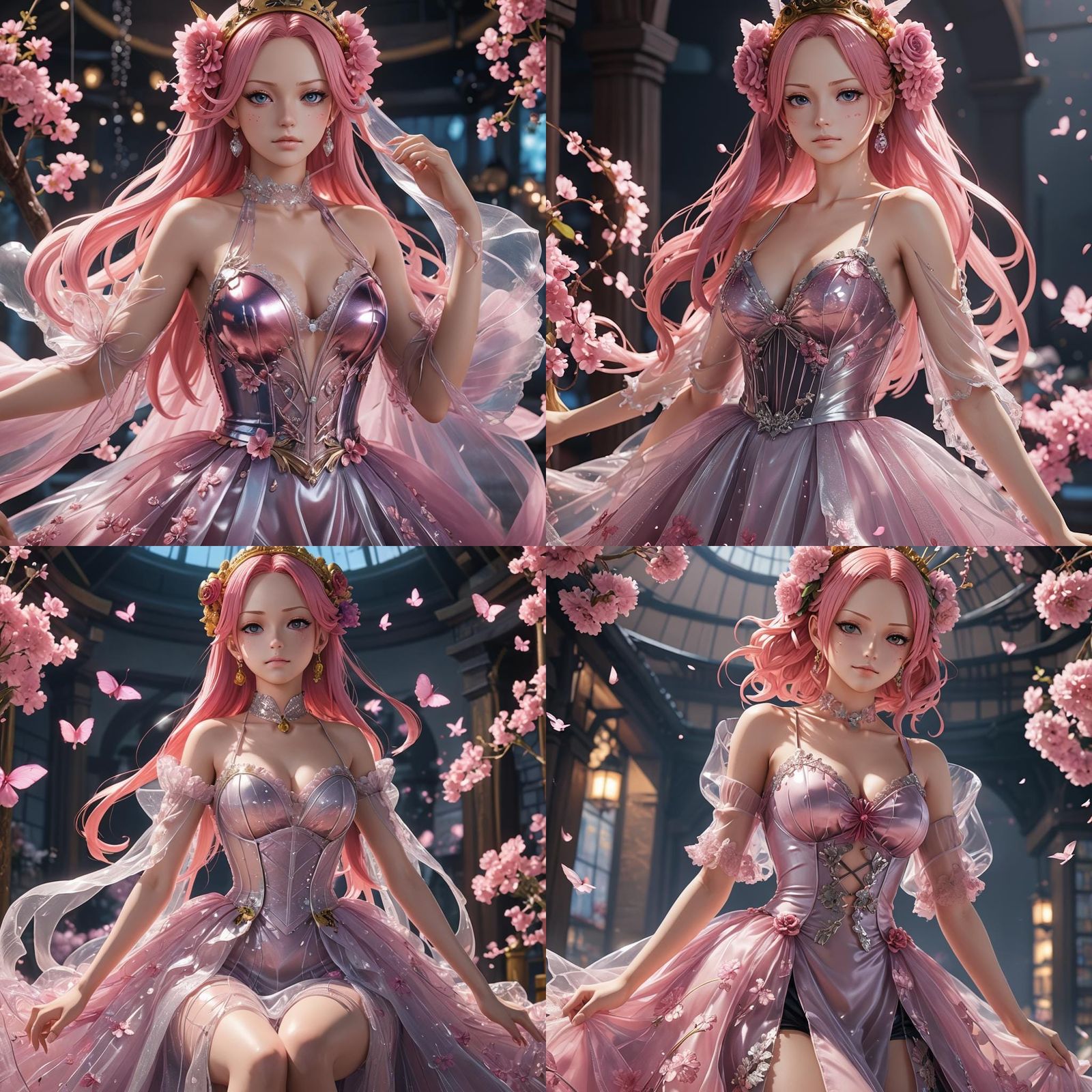 Reiju in See-Through Gown: 3D Anime Art