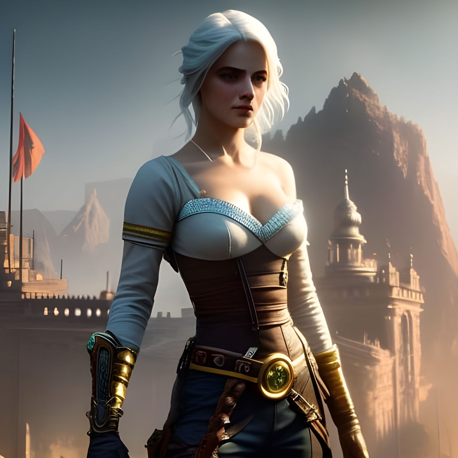 Green-Eyed Woman Portrait in Dynamic Lighting