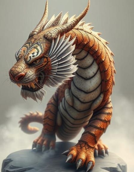 Magnificent Dragon-Tiger Hybrid Creature
