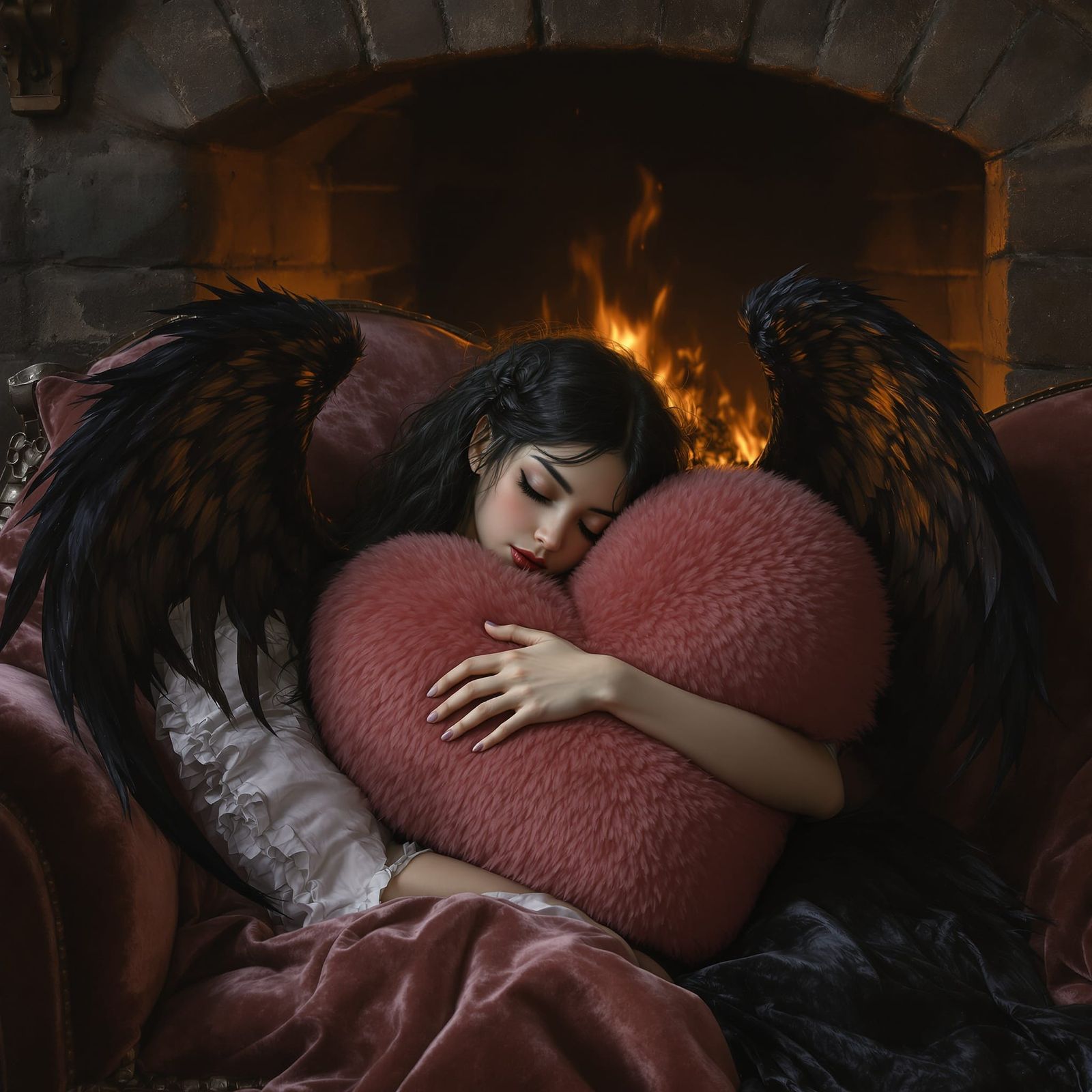 "Dark Angel's Plushie Heart Cushion"
