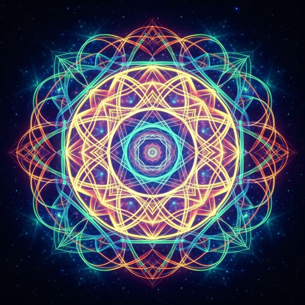 Vibrant Cosmic Mandala of Spiritual Energy