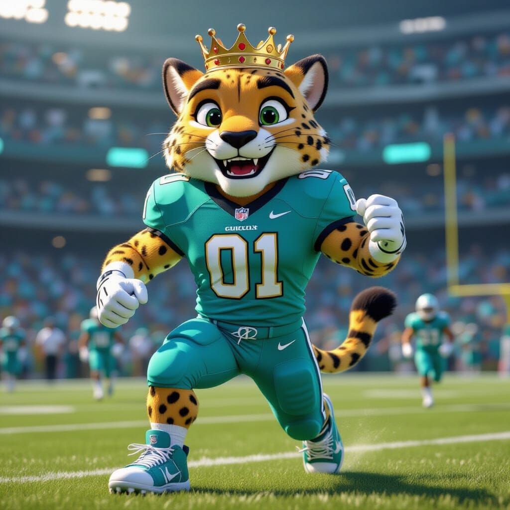 Cheetah Mascot for Chicago Cheetahs Football Team