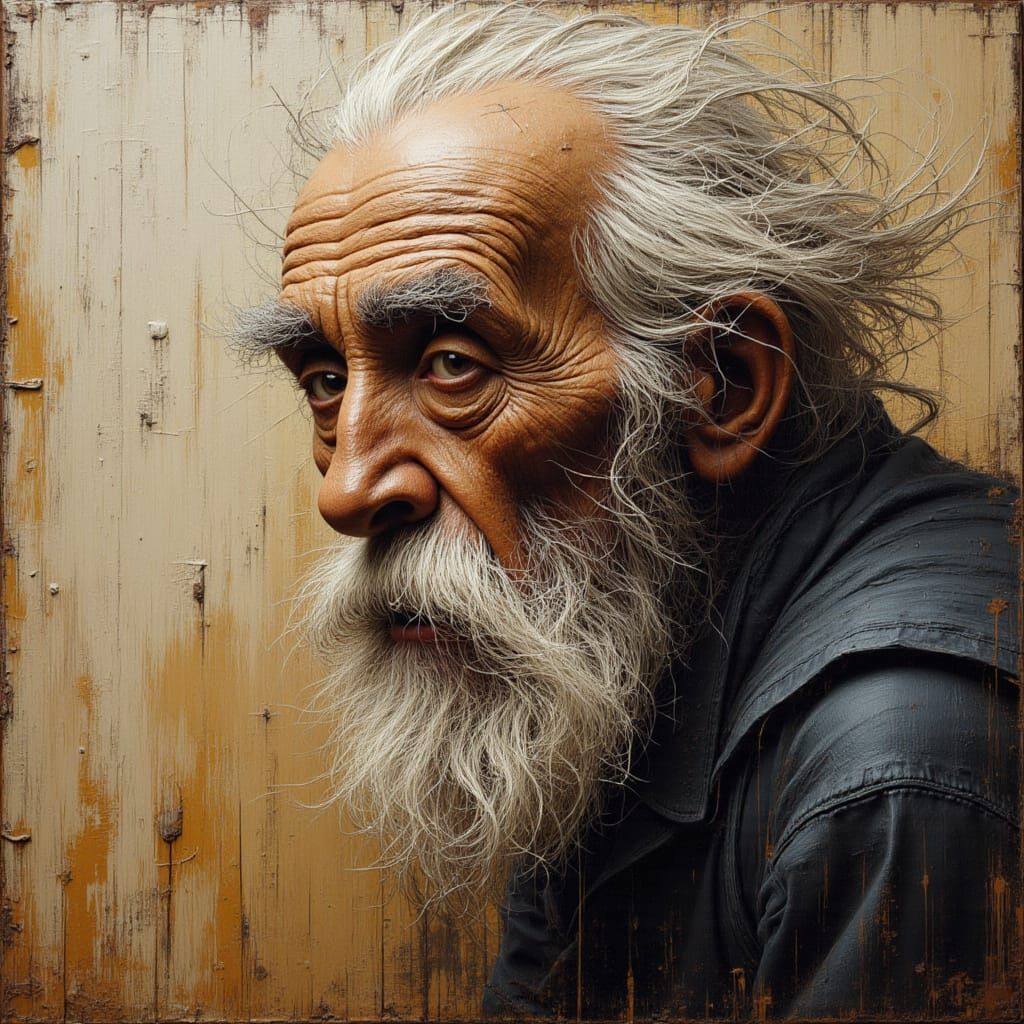 White haired old man