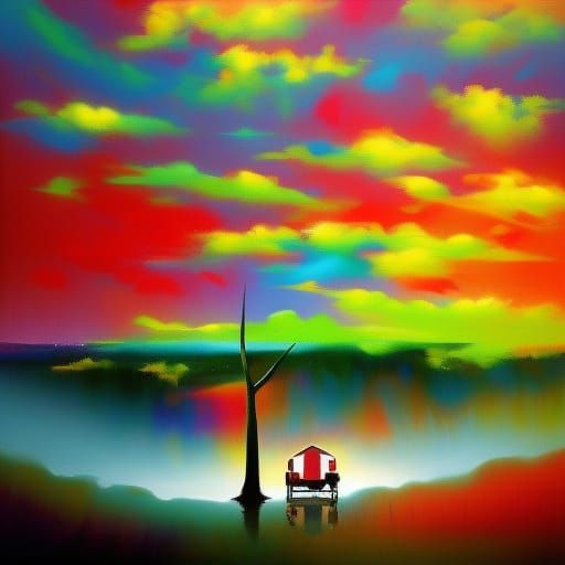 Psychedelic 60s Kitsch Art, Trending on ArtStation