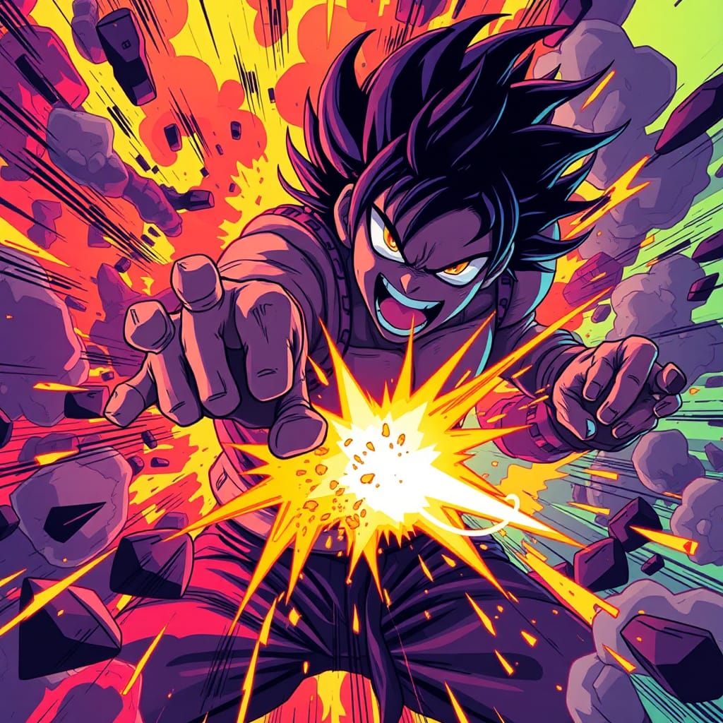 Deadly Rollick in Manga Style with Cinematic Lighting