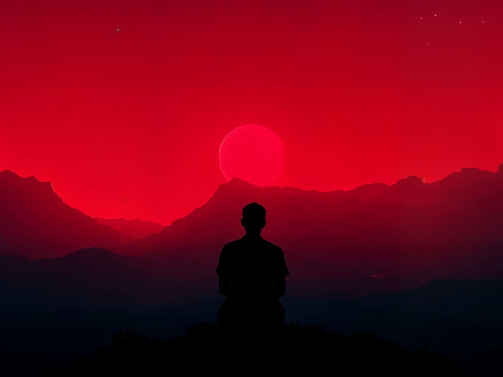 Prayers against 
 the red night sky Lost design coherent lif...