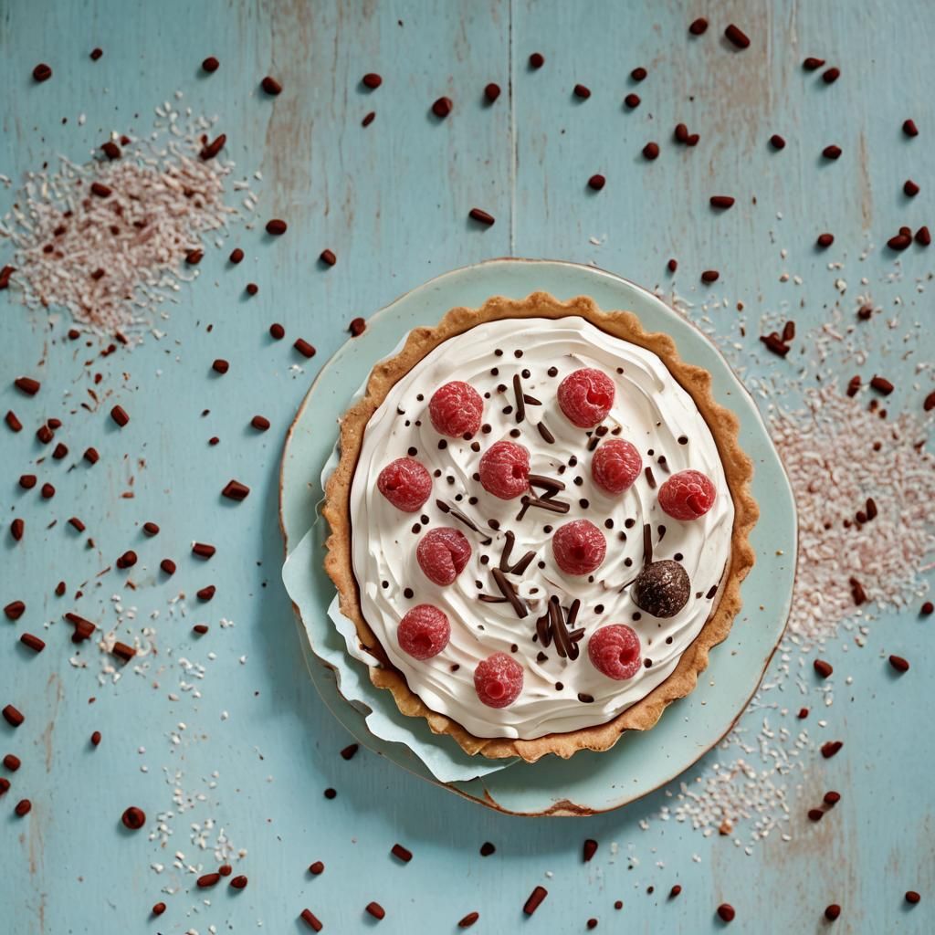 Exquisite Raspberry Tart in Pastel Hues: Food Photography