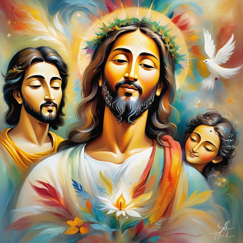 Spiritual Fusion Art: Jesus, Buddha, and Allah