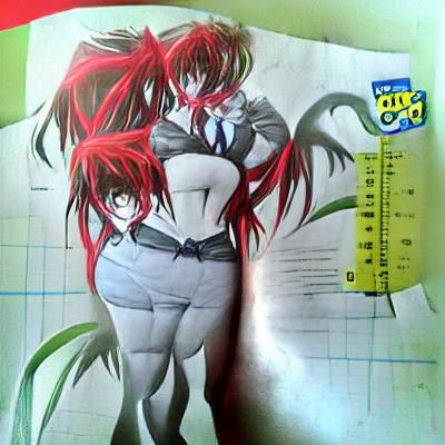 Rias from High School DxD Anime Style
