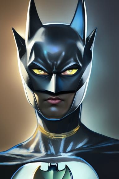 Hyperdetailed Batman Cat Portrait in Artgerm Style