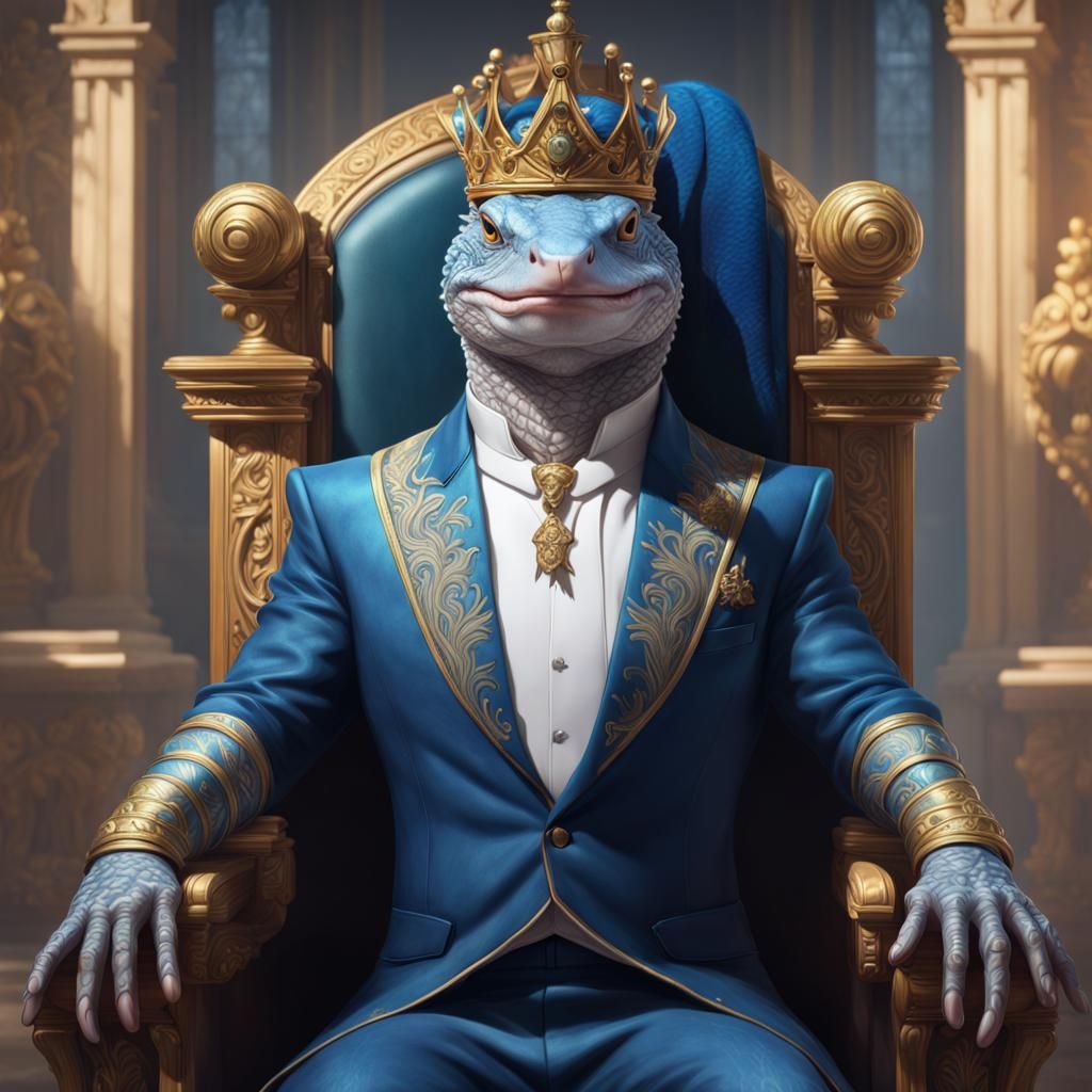 Lizard King Portrait in Hyperdetailed Style
