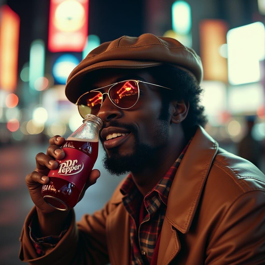 Dapper 1970s Cab Driver Takes a Moment in Times Square