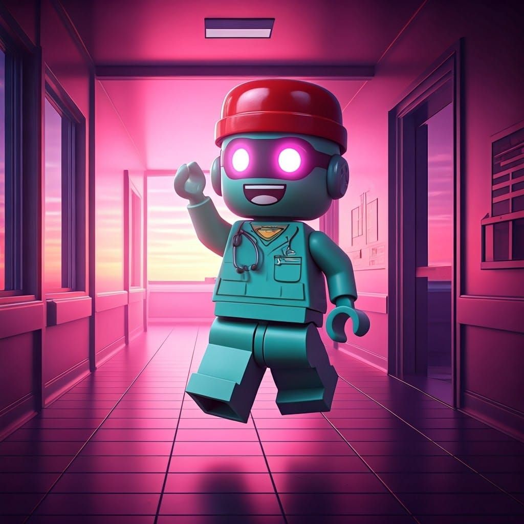 Lego Robot Doctor Action Figure in 3D Digital Art