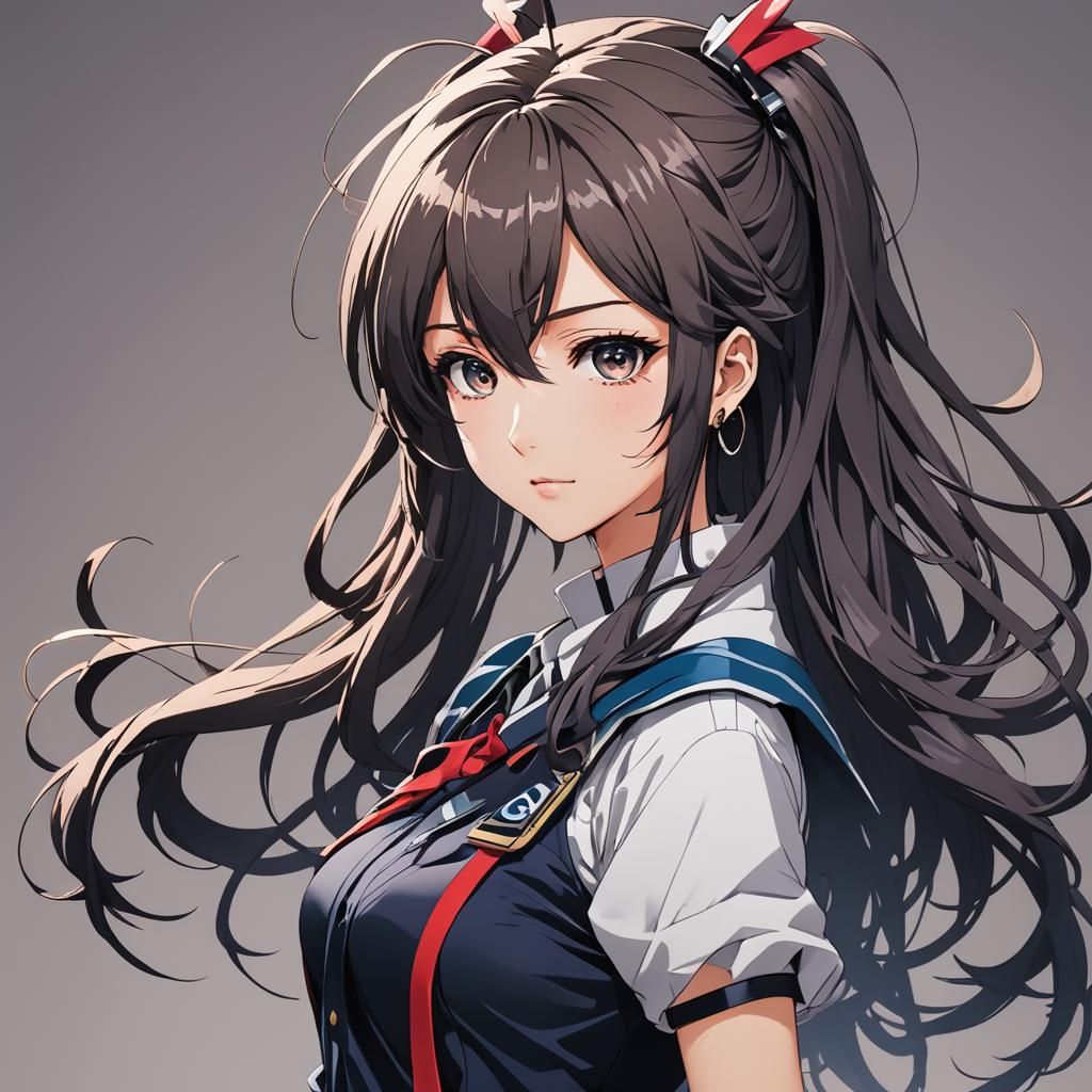 Anime JKgirl in 2.5D Cel-Shaded Style