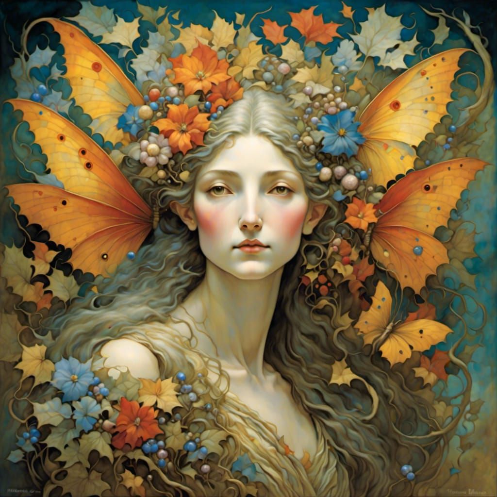 Fairy Portrait in Dreamy Floral Garden