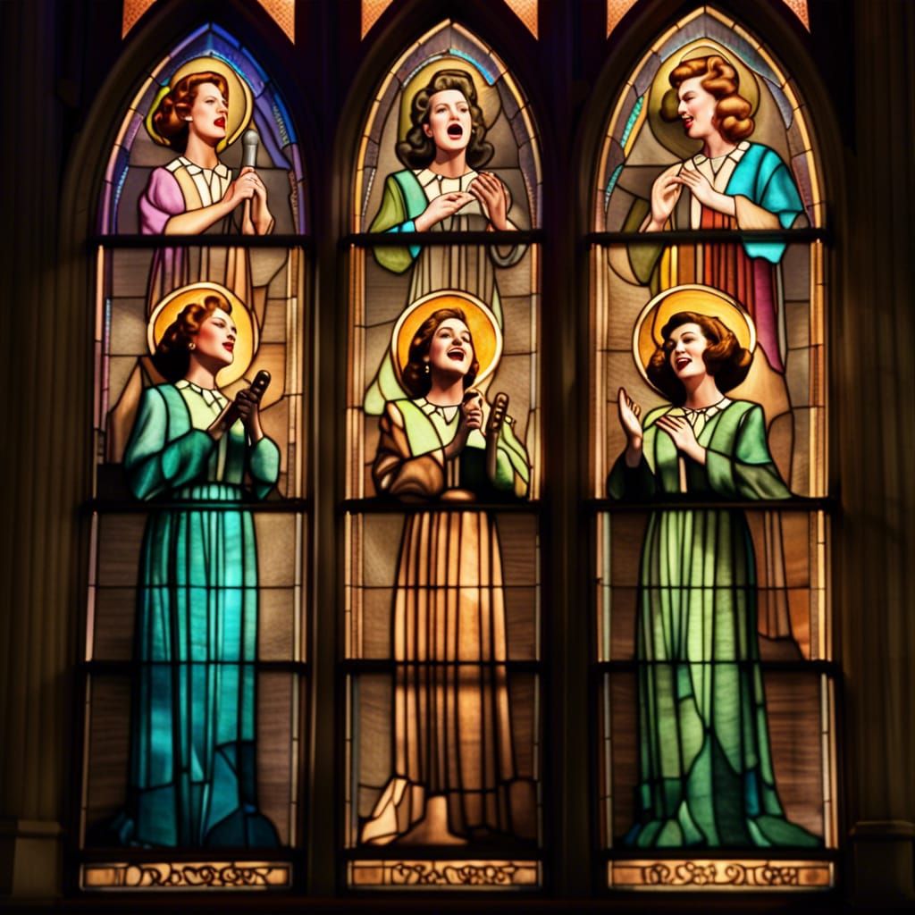 Andrews Sisters Stained Glass Religious Art