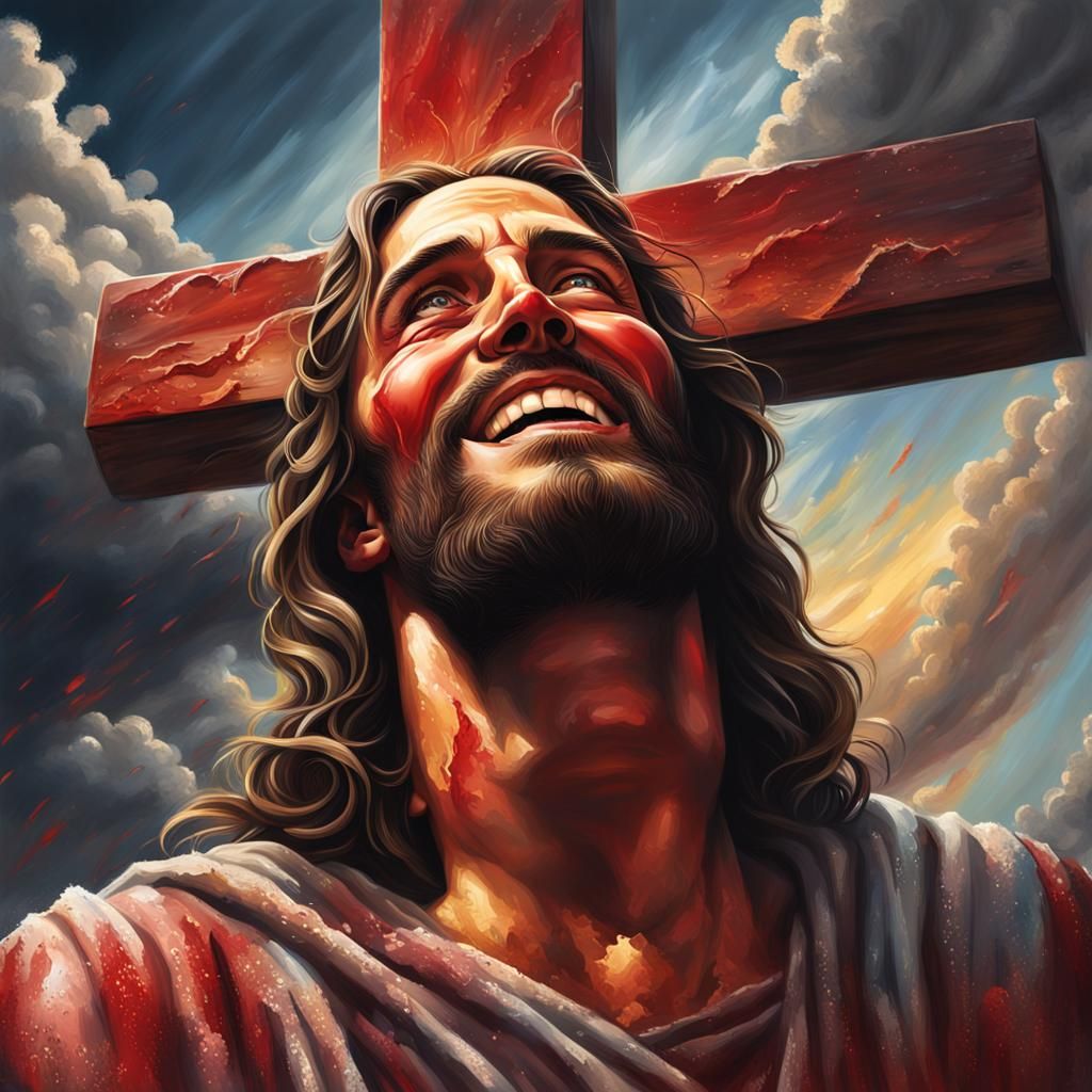 Hyperrealistic Depiction of Jesus on the Cross