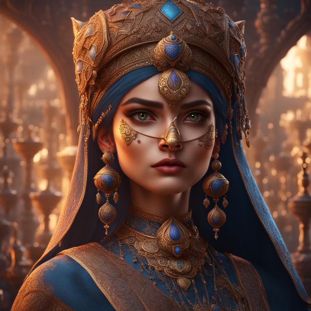Cat-faced Girl: Detailed Matte Painting in Fantasy Style